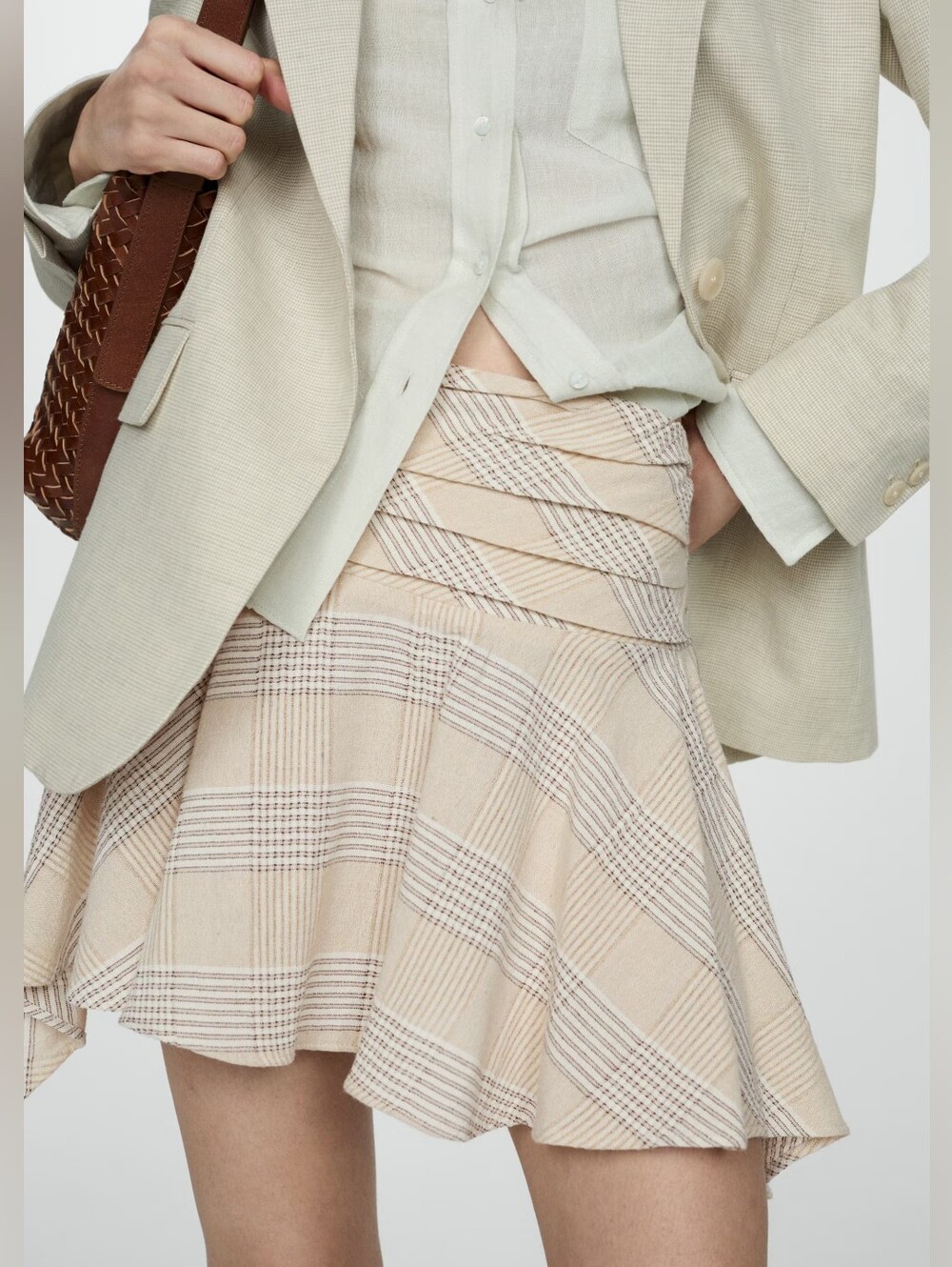 Mango Asymmetrical printed mini-skirt